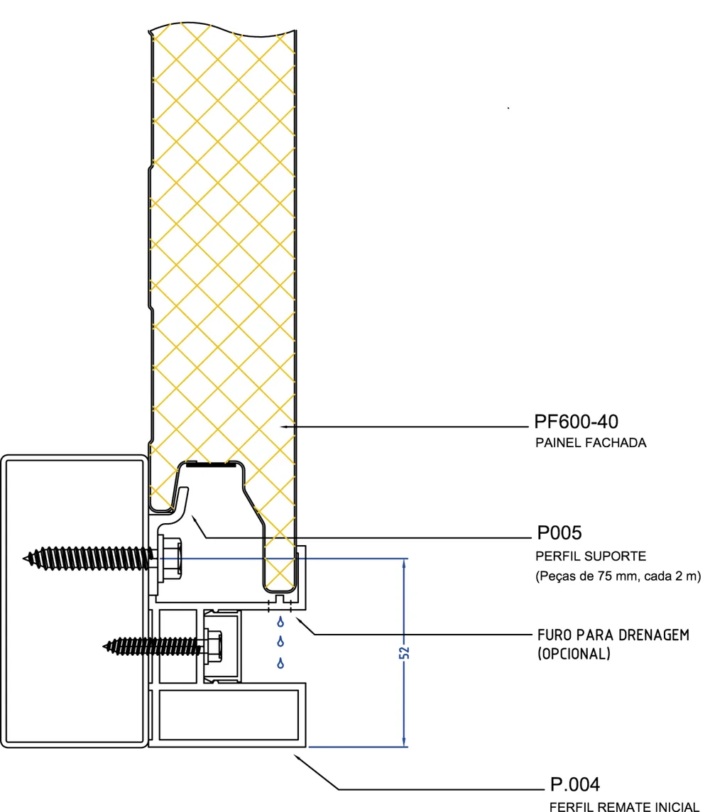 AC.003, profil de départ 40 mm