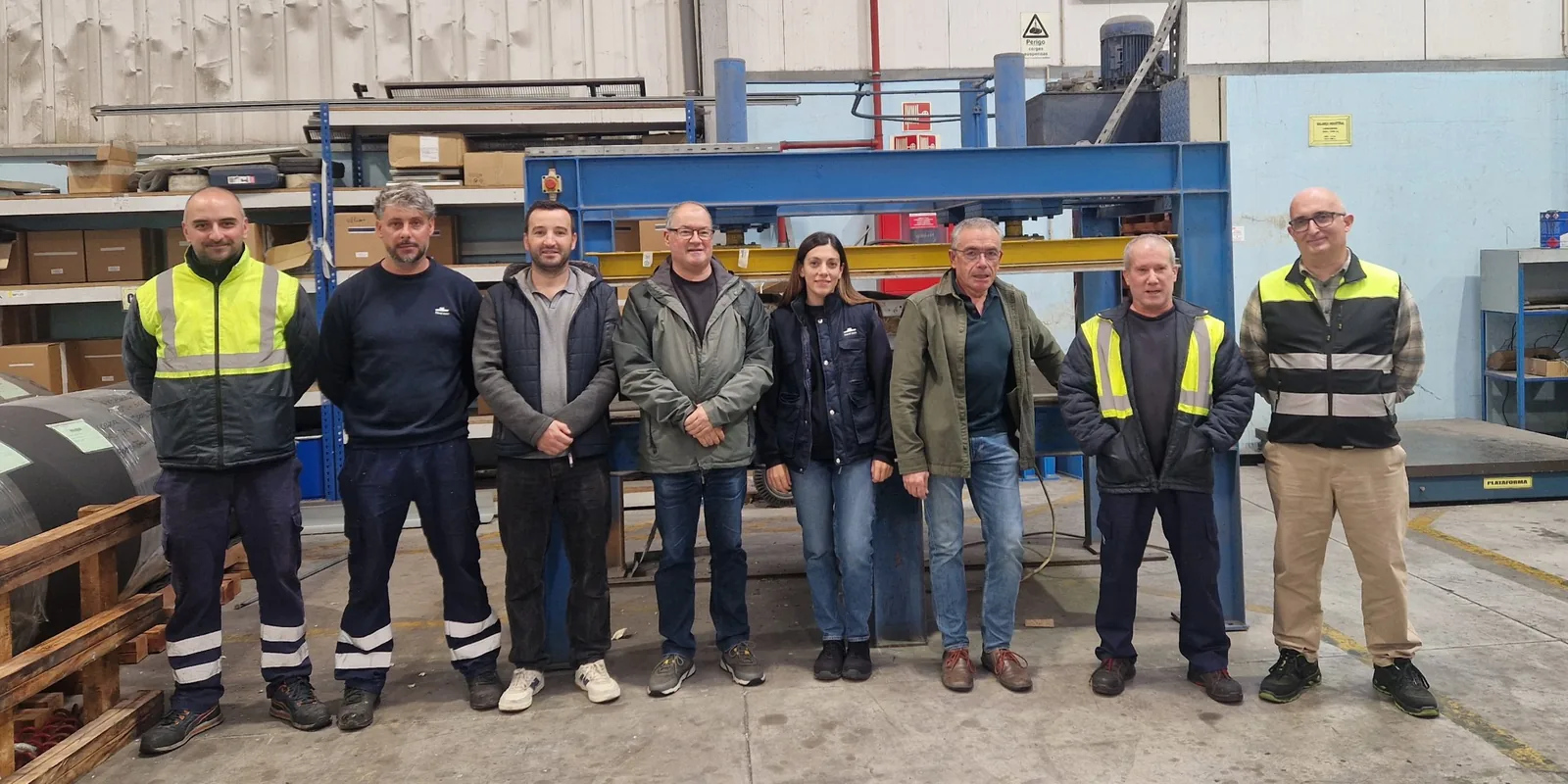 L’équipe Painel 2000 impliquée dans le projet EcoSys2Build, à l’usine